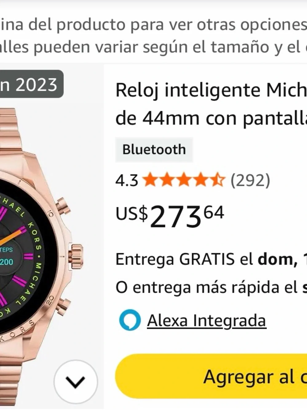 Gold Smartwatch with Touchscreen Display